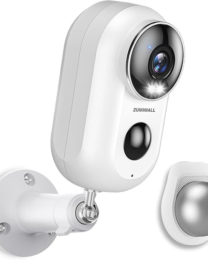 ZUMIMALL Security Cameras Wireless Outdoor with Magnetic Mount, 2K Outdoor Camera Wireless Battery Powered, 2.4G WiFi Cameras for Home Security Indoor,3MP Color Night Vision/Siren/PIR/AI/Cloud/Alexa ZUMIMALL