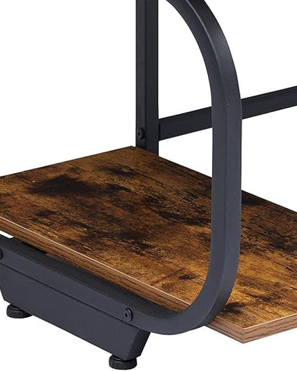 Anivia Writing Computer Home Office Desk with 2 Storage Shelves on Left or Right Side, Industrial Simple Style Wood Table Metal PC Laptop Notebook, 47", Rustic Brown + Black Frame - LeafyLoom