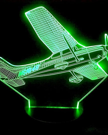 3D Plane Night Light Table Desk Optical Illusion Lamps 7 Color Changing Lights LED Table Lamp Xmas Home Love Birthday Children Kids Decor Toy Gift - LeafyLoom