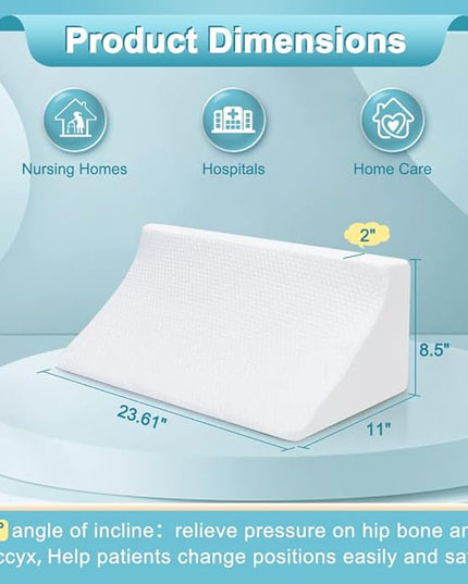 Wedge Pillow for Sleeping After Surgery Bed Body Positioners Side Sleeper Triangle Incline 30 Degree Foam Back Sore Turning Wedges Hospital Leg Elevation Pillows for Pregnancy Elderly Adults - LeafyLoom