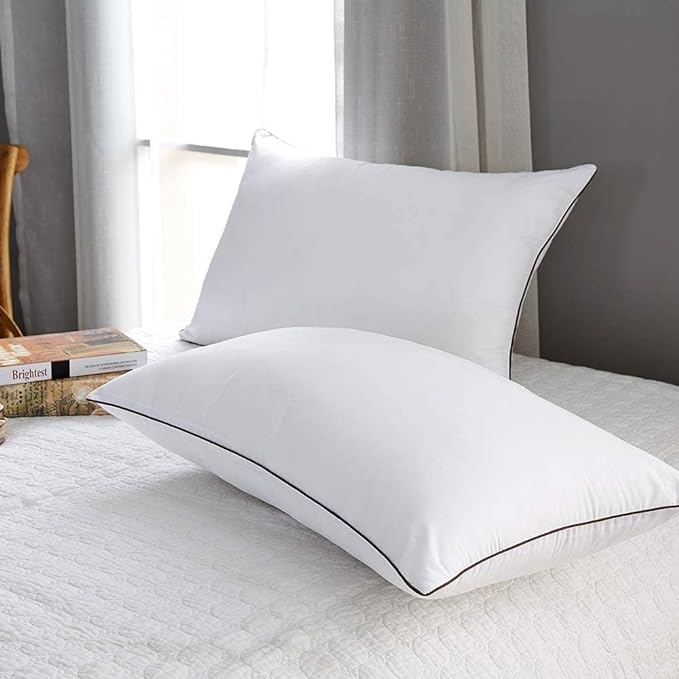 JOLLYVOGUE Pillows Queen Size Set of 2 for Sleeping, Soft and Supportive Bed Pillow for Side and Back Sleeper, Down Alternative Hotel Collection Sleeping Pillows 2 Pack -30x20 Inches - LeafyLoom