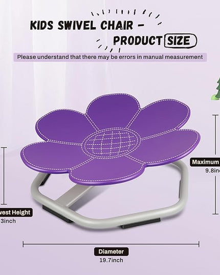 Kids Swivel Chair, Seat and Spinning Chair, Body Coordination Training Chair, Purple Petal Non Slip Sensory Toys 360° Spinning Chair for Autistic Kids Aged 3+, Improving Toddler's Physical Fitness - LeafyLoom