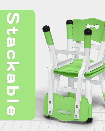Adjustable Kid Chairs Indoor 3 Level Adjustable Suitable for Children Age 2-6. Maximum Load-Bearing 220LBS Suitable for Family Classroom and Nursery Child Seat Set (2-Pack-Green) - LeafyLoom