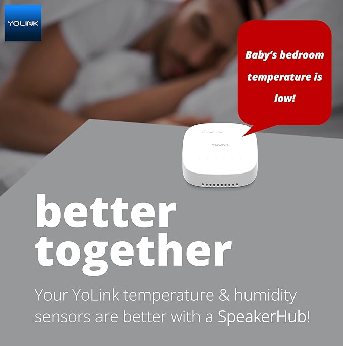 Smart Temperature Humidity Sensor Works w/Alexa IFTTT, 1/4 Mile Super Long Range Wireless Digital Hygrometer Indoor Thermometer Humidity Meter Temperature Humidity Monitor Sensor -YoLink Hub Required YoLink