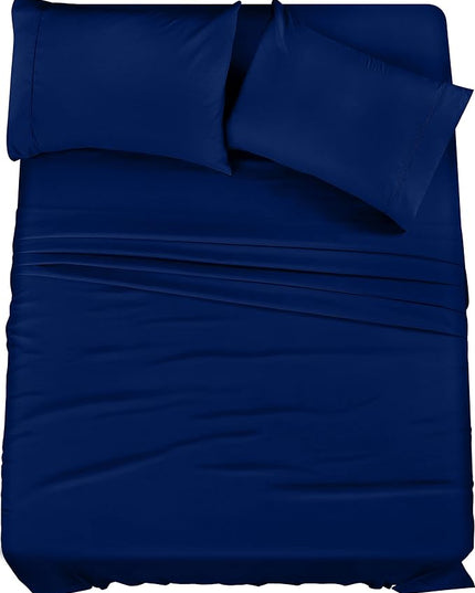 Utopia Bedding Queen Bed Sheets Set - 4 Piece Bedding - Brushed Microfiber - Shrinkage and Fade Resistant - Easy Care (Queen, Royal Blue) - LeafyLoom
