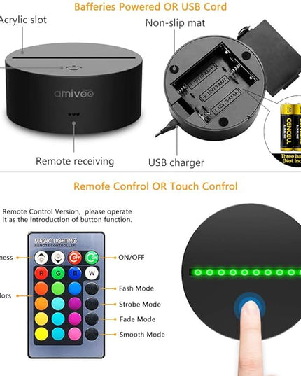 Dinosaur 3D Night Light for Kids 16 Colors Changing 3D Optical Illusion Lamp with Smart Touch & Remote Control, Best Gift for Girls Boys Kids (T-rex) - LeafyLoom
