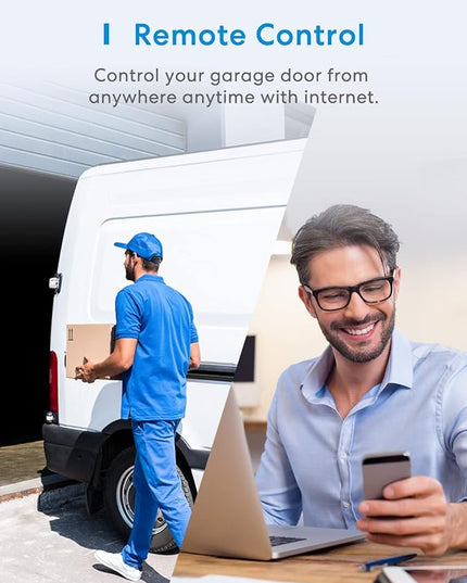 Smart Garage Door Opener Remote with External Antenna, Up to 3 Single Doors, Compatible with Apple HomeKit, Amazon Alexa,SmartThings, Google Assistant meross