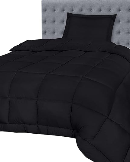 Utopia Bedding Twin Comforter Set Kids with 1 Pillow Sham, Bedding Comforter Sets, Down Alternative Black Comforter, Soft and Comfortable, Machine Washable (Pack of 6) - LeafyLoom