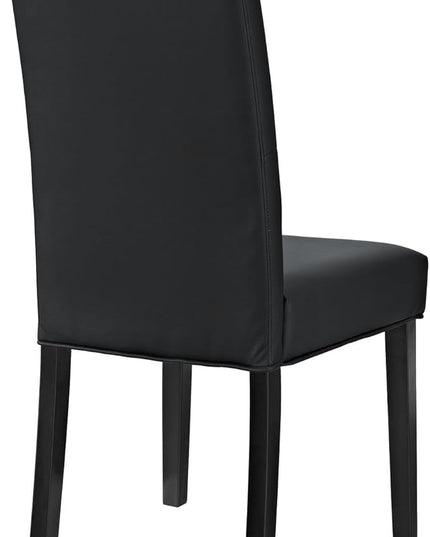 Modway Confer Modern Tufted Faux Leather Upholstered Parsons Kitchen and Dining Room Chair in Black - LeafyLoom