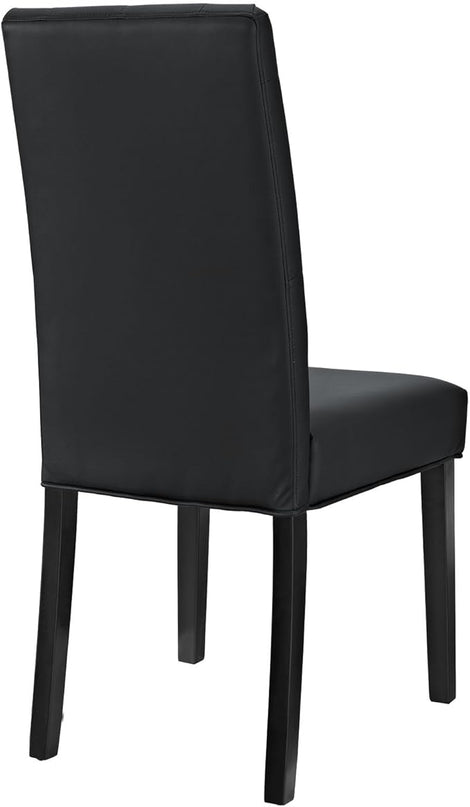 Modway Confer Modern Tufted Faux Leather Upholstered Parsons Kitchen and Dining Room Chair in Black - LeafyLoom