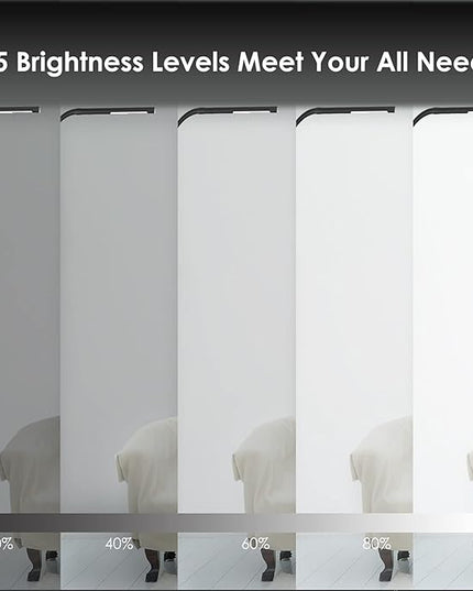 LED Floor Lamp,Dimmable Floor 5 Brightness Levels & 4Color Temperature, 7W, Touch Control, Adjustable Gooseneck, Memory Function, Standing Lamp for Living Room, Bedroom, Office, Study (①Black) - LeafyLoom