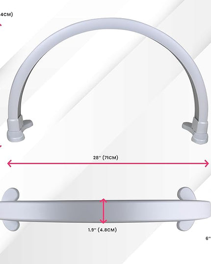 Half-Moon Nail Desk Lamp for Professionals, 3360 Lumen Led Light for Nails, Perfect Led Manicure Desk Lamp | Tattoo Light | Lash Tech Light | Manicure Light Led (White) (Two Knobs) - LeafyLoom