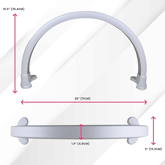 Half-Moon Nail Desk Lamp for Professionals, 3360 Lumen Led Light for Nails, Perfect Led Manicure Desk Lamp | Tattoo Light | Lash Tech Light | Manicure Light Led (White) (Two Knobs) - LeafyLoom