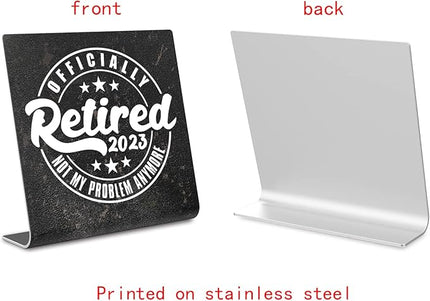 Officially Retired Office Desk Decor, Retirement Gifts For Women, Men, Coworker, Decoration On Shelf Table Desk for Living Room Office Bedroom Retired Teacher Nurse or Social Worker Gift dksg4 - LeafyLoom