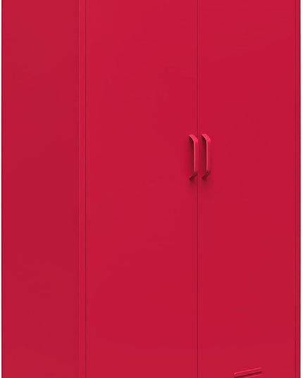 Novogratz Cache 2 Door Tall Metal Locker Style Storage Cabinet, Magenta - LeafyLoom