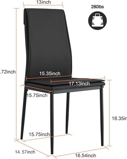 NicBex Haerin-SD-00288-LWJ Dining Chairs, 17.1"x14.6"x37.7", Black - LeafyLoom