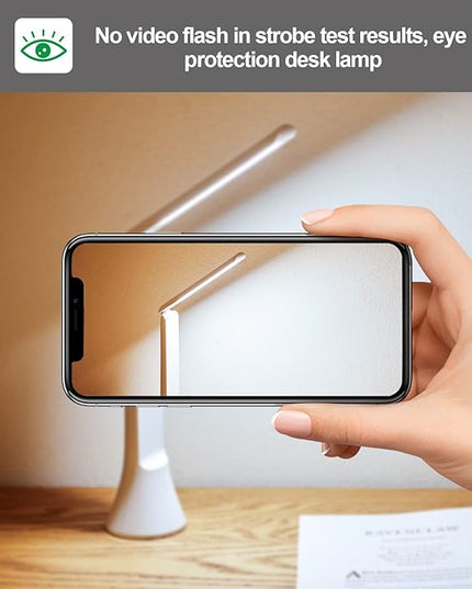 Rechargeable Desk Lamp, Foldable Portable Battery Operated Desk Lamp for Home Office, 2500mAh Cordless LED Desk Lamp with Flashlight Function, Eye Protection Study Lamp (White) - LeafyLoom