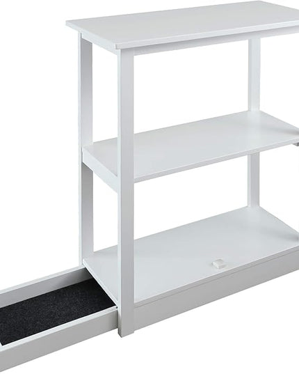 Casual Home Adams Bookcase Sliding Track, Concealment Furniture, White - LeafyLoom