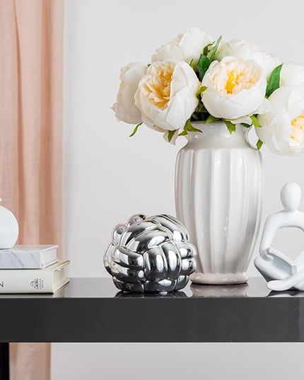 Silver Knot Decor, Coffee Table Books Decor, Shelf Decor, Decor for Decorative Books, Book Shelf Decor, Modern Minimalist Home Decor (4x3inc) - LeafyLoom