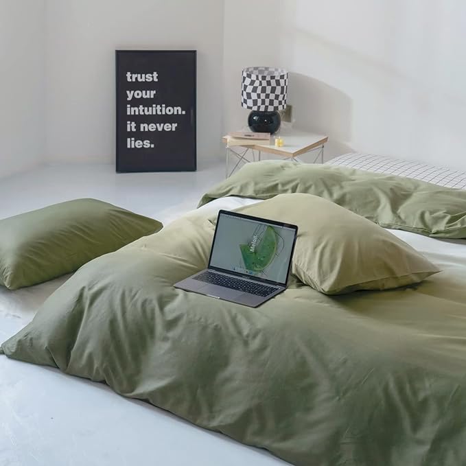 Gradient Green Comforter Set Ombre White Green Bedding Set Twin Women Aesthetic Comforter 3 PCs Green Color Bed Comforter Set Twin Gradient White and Green Comforter Set Twin - LeafyLoom