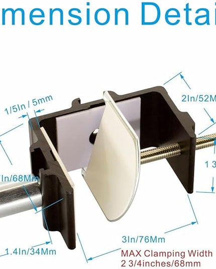 Heavy Duty Replacement Clamp for 1/2” Base Magnifying Lamp，Desk Lamp，Magnify Lamp，Swing Arm Lamp，Mic Microphone Suspension Boom Scissor Mount(Black) - LeafyLoom