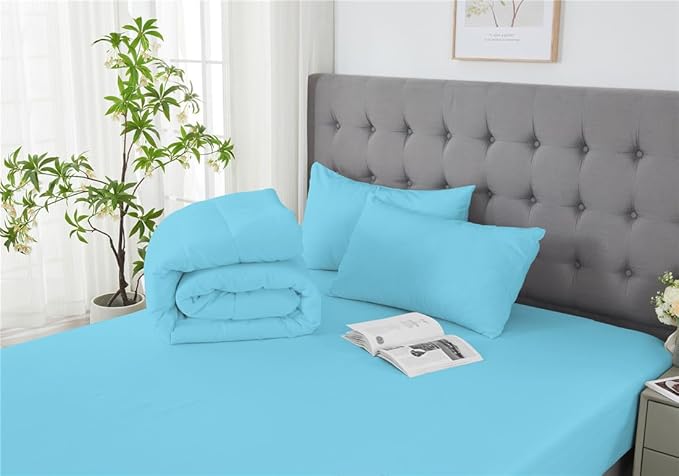 3 Piece Solid Color All Season Bedding Comforter Set Microfiber Soft Lightweight Bedding Set for Kids Teens Adults Room Decor with 1 Comforter and 2 Pillowcases Full - LeafyLoom