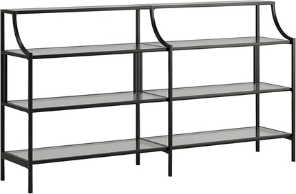 Sauder Harvey Park Bookcase/Book Shelf and Console Table, Black Finish - LeafyLoom