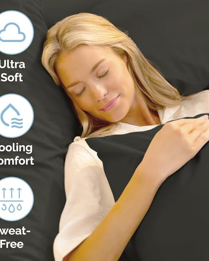 Twin Size 3 Piece Sheet Set - Comfy Breathable & Cooling Sheets - Hotel Luxury Bed Sheets for Women & Men - Deep Pockets, Easy-Fit, Extra Soft & Wrinkle Free Sheets - Charcoal Oeko-Tex Bed Sheet Set - LeafyLoom