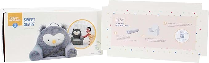 Soft Landing Grey Sweet Seats | Premium Character Chair with Carrying Handle & Side Pockets Owl - LeafyLoom
