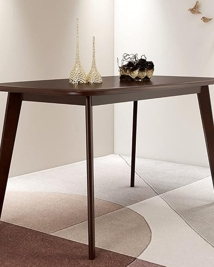 Mid Century Modern Real Solid Wood Dining Table,Working Desk,Walnut,47inch - LeafyLoom