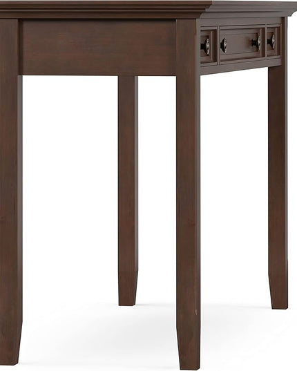 SIMPLIHOME Amherst SOLID WOOD Transitional 54 Inch Wide Desk in Russet Brown, For the Office Desk, Writing Table, Workstation and Study Table - LeafyLoom