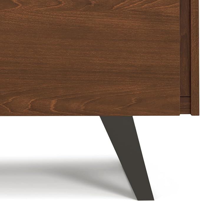 SIMPLIHOME Lowry 39 Inch Wide Modern Industrial Medium Storage Cabinet in SOLID WALNUT WOOD, For the Living Room, Entryway and Family Room - LeafyLoom