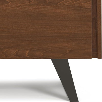SIMPLIHOME Lowry 39 Inch Wide Modern Industrial Medium Storage Cabinet in SOLID WALNUT WOOD, For the Living Room, Entryway and Family Room - LeafyLoom