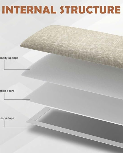 Upholstered Wall Mounted Headboard, 3D Soundproof Wall Panels Peel and Stick Headboard for Queen Size, Reusable and Removable Tufted Bed Headboard in Beige(9 Panels, 10" x 24") - LeafyLoom