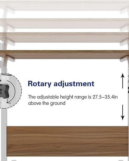 SogesGame 31.5 inches Side Table with Wheels,Snack Side Table with Castors Mobile End Table Easy to Assemble for Laptop,Oak,05#3-80OK-S8-US - LeafyLoom