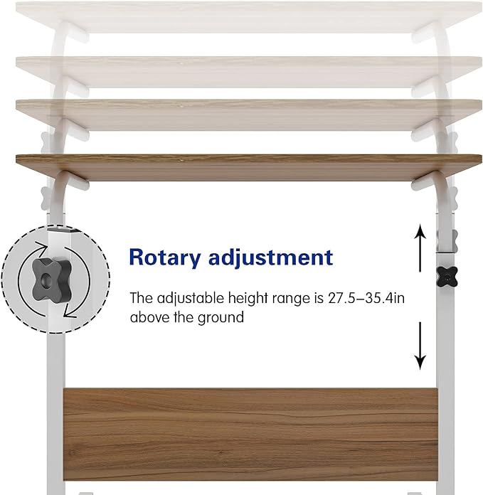 SogesGame 31.5 inches Side Table with Wheels,Snack Side Table with Castors Mobile End Table Easy to Assemble for Laptop,Oak,05#3-80OK-S8-US - LeafyLoom