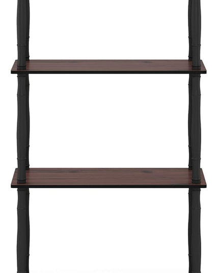 Furinno Turn-N-Tube 4-Tier Multipurpose Shelf Display Rack, Classic Tubes, Dark Cherry/Black - LeafyLoom