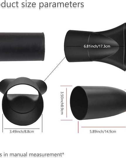 Leaf Blower Flat Nozzle and Flare Nozzle Tip Compatible with Milwaukee Leaf Blower 2724-20 2724-21, touchless Quick Drying, Cleaning and Other uses., Easy to Install and Remove.(Black) - LeafyLoom