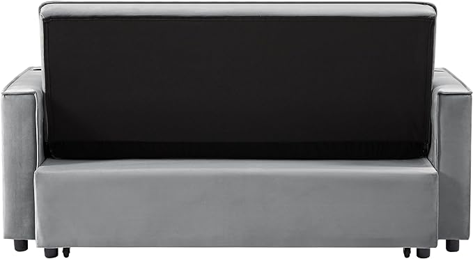 64" Oversized Loveseat Sofa Convertible Spacious Full Size Sleeper Sofabed with Pull Out Couch Bed,Cupholders,USB Charging Ports and Storage Pockets for Home Apartment Office Living Room - LeafyLoom