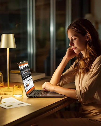 BGFHome Cordless Table Lamp LED Desk lamp,5000mAh Rechargeable Touch Night Light Wireless Minimalist Design for/Restaurant/Bedroom/Bars/Outdoor Party/Camping/Coffee Shop(2 Pack Gold)… - LeafyLoom