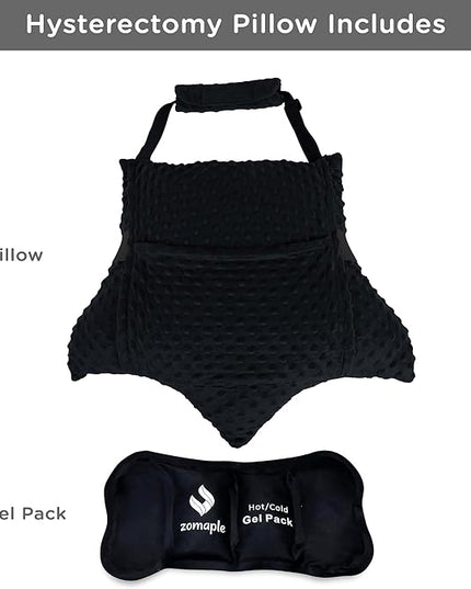 Zomaple Hysterectomy Pillow- Super Comfy Shock Absorbing Hysterectomy Recovery Pillow with 2 Pockets and Gel Pack- Tummy Pillow with Hands Placement P - LeafyLoom
