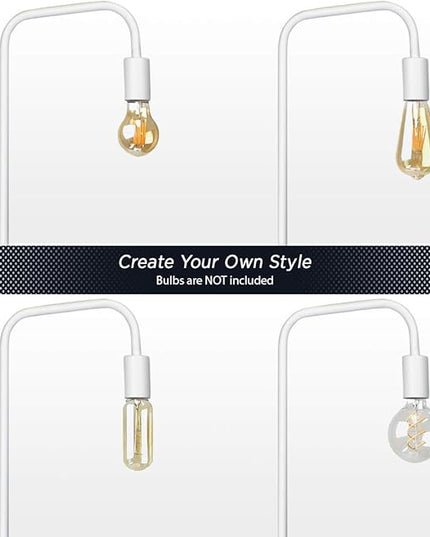O’Bright Industrial Floor Lamp for Living Room, Metal Lamp, UL Certified Ceramic E26 Socket, Minimalist Design for Decorative Lighting, Stand Lamp for Bedroom/Office/Dorm, ETL Listed (White) - LeafyLoom