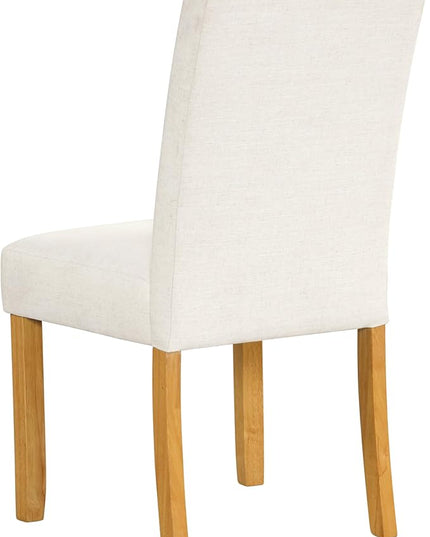 HomePop Classic Parsons Dining Chairs, Pack of 2, Ivory Textured Woven - LeafyLoom