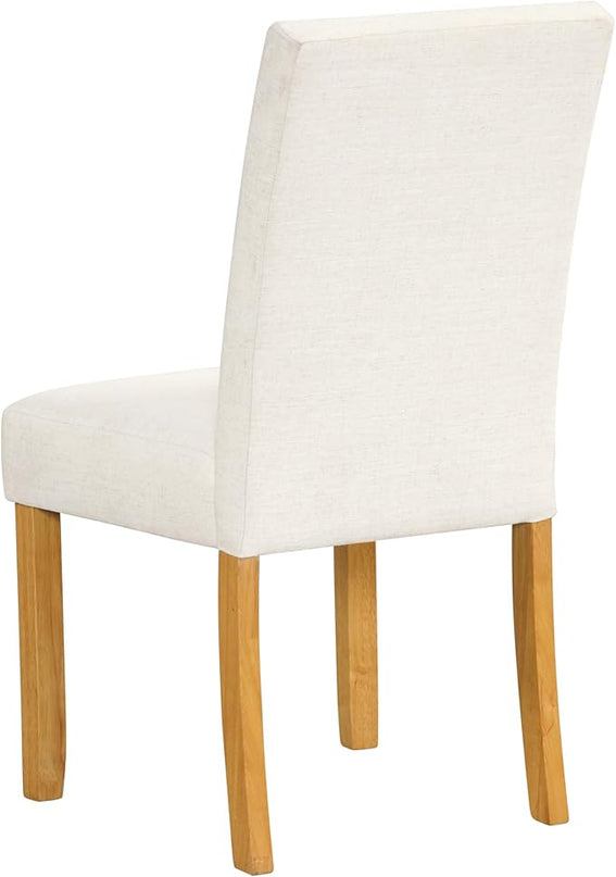 HomePop Classic Parsons Dining Chairs, Pack of 2, Ivory Textured Woven - LeafyLoom