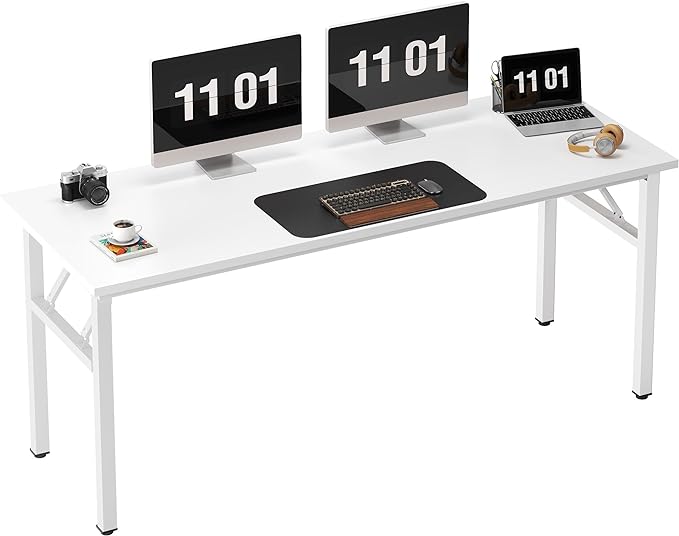 Need Computer Desk Office Desk 62 inches Folding Table with BIFMA Certification Computer Table Workstation, White AC5DW-157 - LeafyLoom