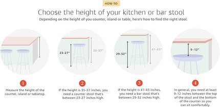 Poly and Bark Paxton 24” Counter Stool, Set of 3 Grey - LeafyLoom