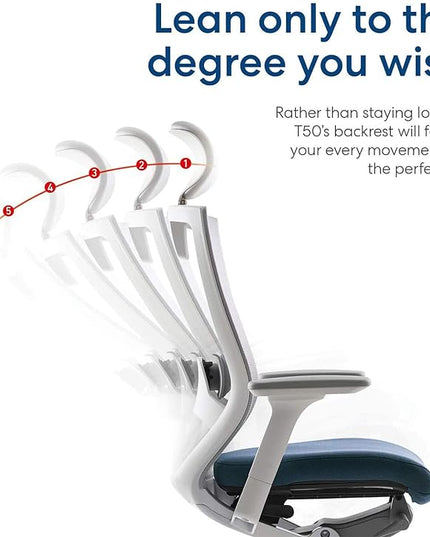 SIDIZ T50 Ergonomic Office Chair : High Performance Home Office Chair with Adjustable Headrest, Lumbar Support, 3D Armrest, Seat Depth, Mesh Back Computer Chair, Alternative Gaming Chair (Blue) - LeafyLoom