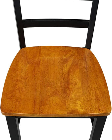 International Concepts Pair of Madrid LadderBack Chairs, Black/Cherry - LeafyLoom
