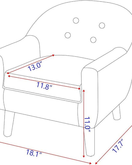 Single Linen Fabric Kids Armchair, Toddler Sofa and Couch with Wooden Legs, Children Chair Seat for Children Gift (Gray) - LeafyLoom