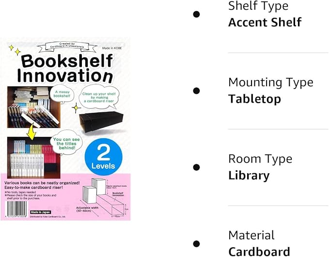 Bookshelf Innovation Made in Japan, Manga organizing kit (2Levels, Black) - LeafyLoom